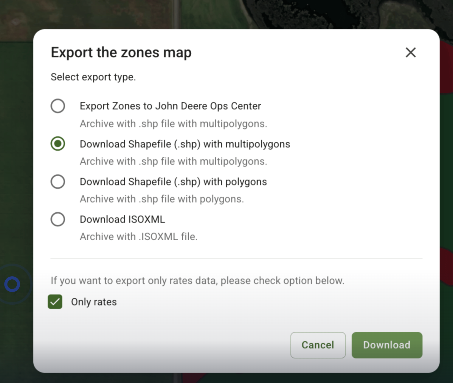 Export machine-ready Prescription map file