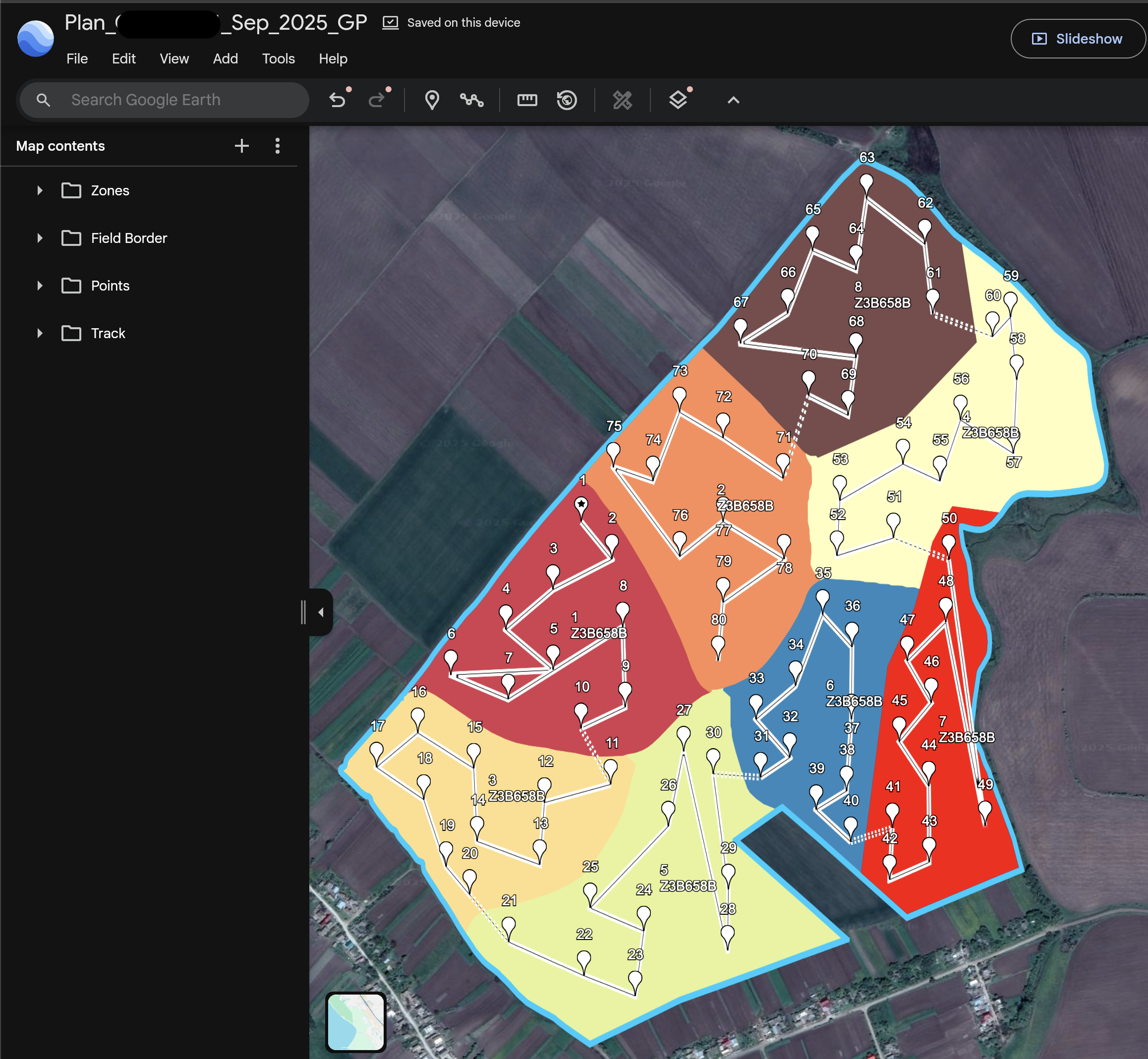 Sampling KML export example